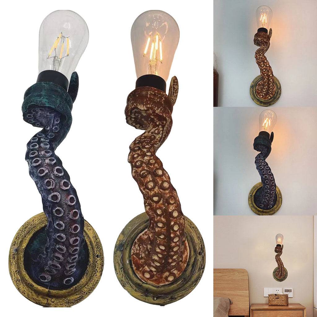 Add unique charm with this Retro Octopus Electric Light Tentacle Wall Sconce Lamp. Perfect for nautical-themed decor or quirky, vintage-inspired spaces.