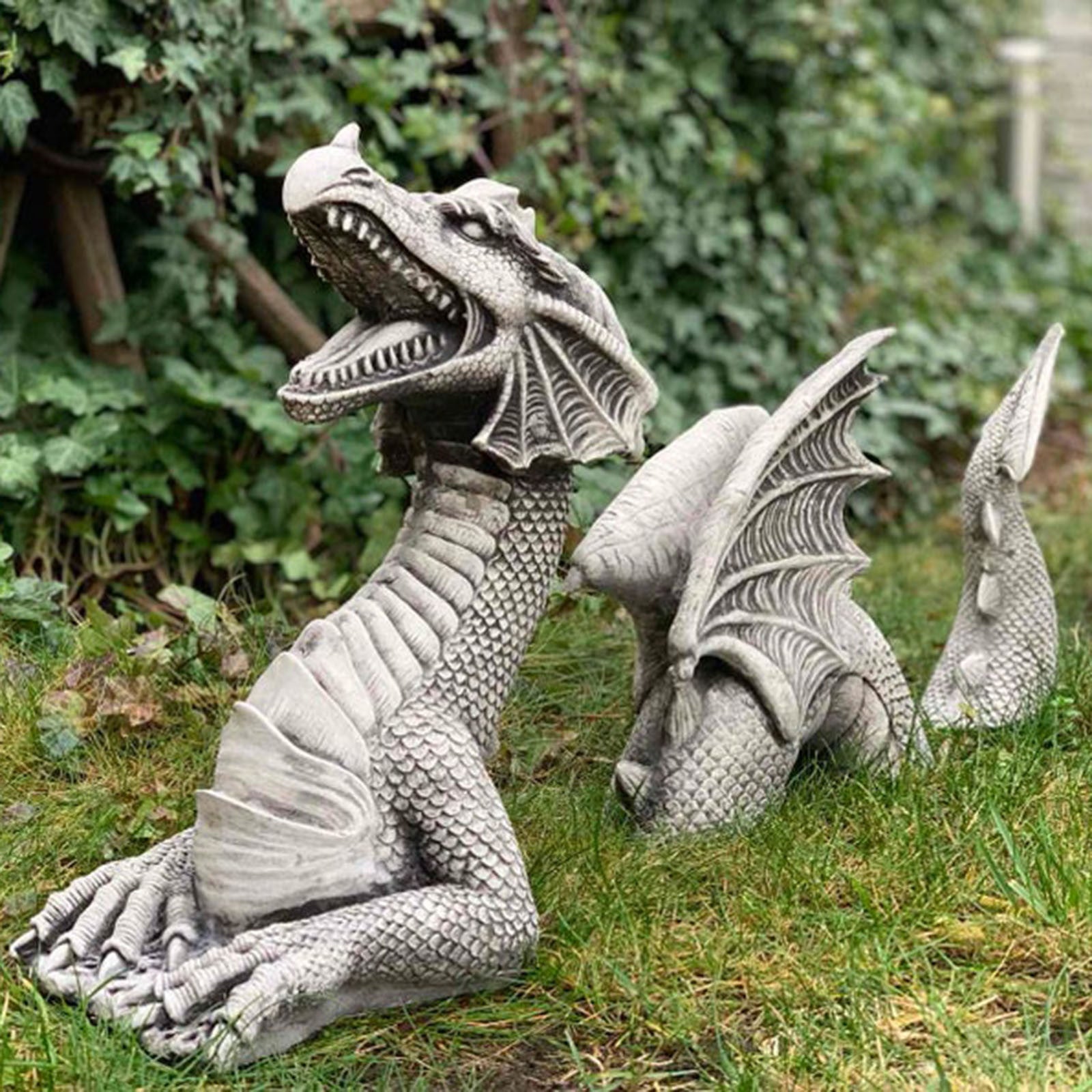 Enhance your outdoor space with a Large Dragon Gothic Garden Statue. Perfect for adding a mystical touch to your garden or patio decor