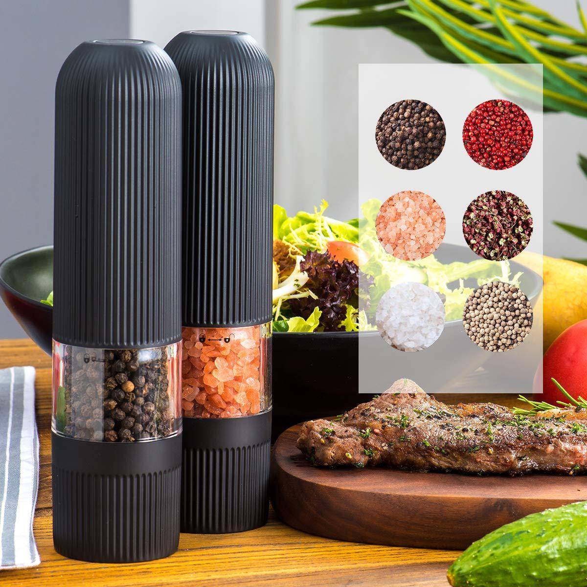 Electric Pepper Grinder for Easy, Adjustable Spice Grinding. Effortlessly grind your spices to your preferred texture with adjustable settings for consistent seasoning.